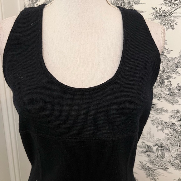 Alain Manoukian womens wool blend sleeveless black dress with front pockets M - Picture 7 of 7